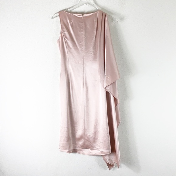 St. John Pink Silk Side Drape Cocktail Dress 2 - Picture 2 of 7